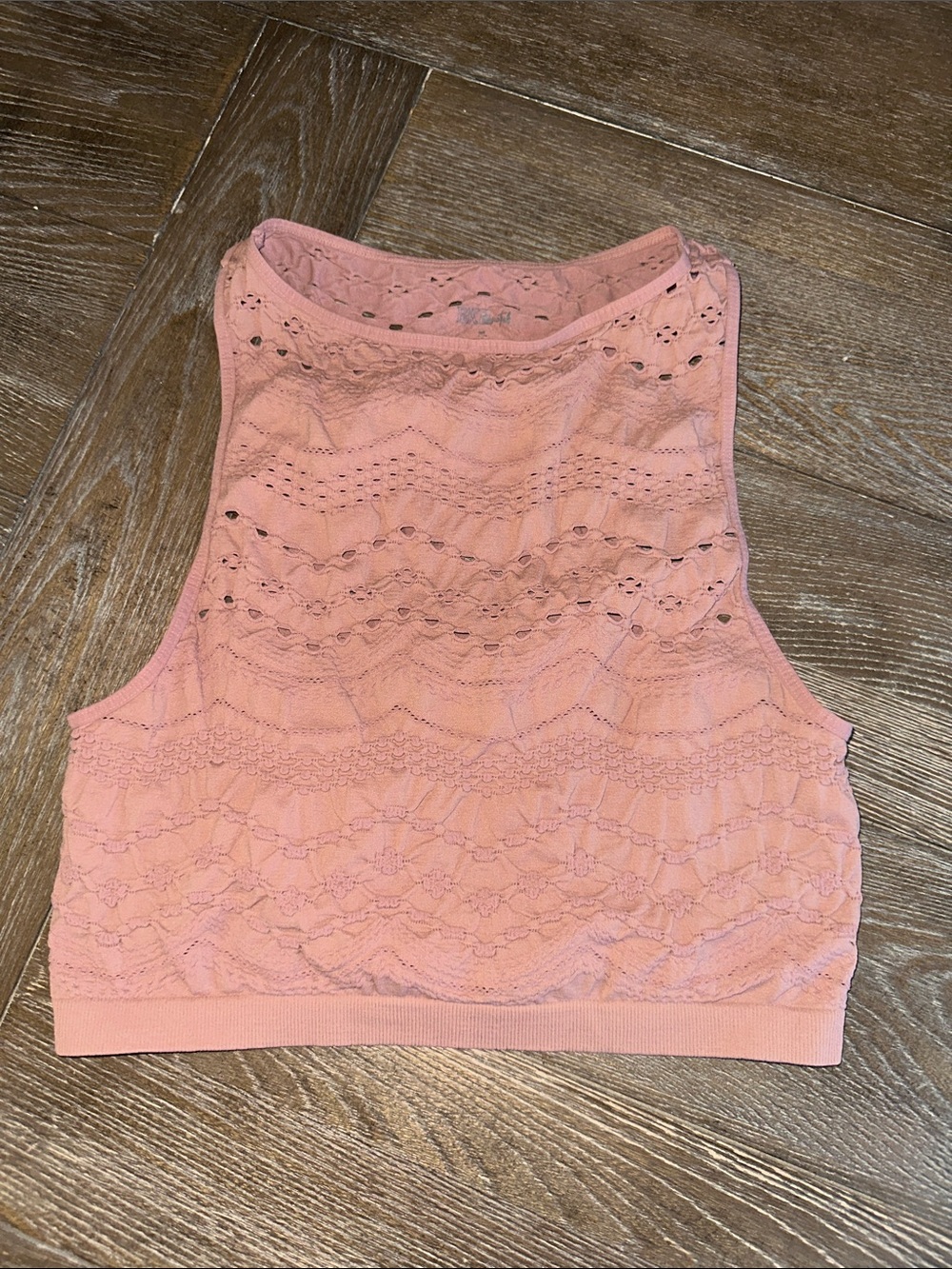 BKE Pink Lace Cropped Tank women’s medium